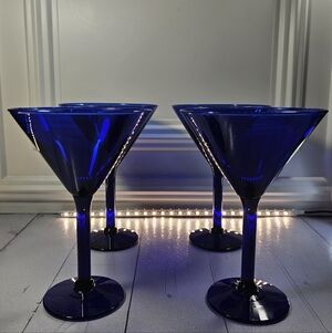 Pier One Blue Martini Glasses Set of 4 in a deep cobalt blue beautiful color